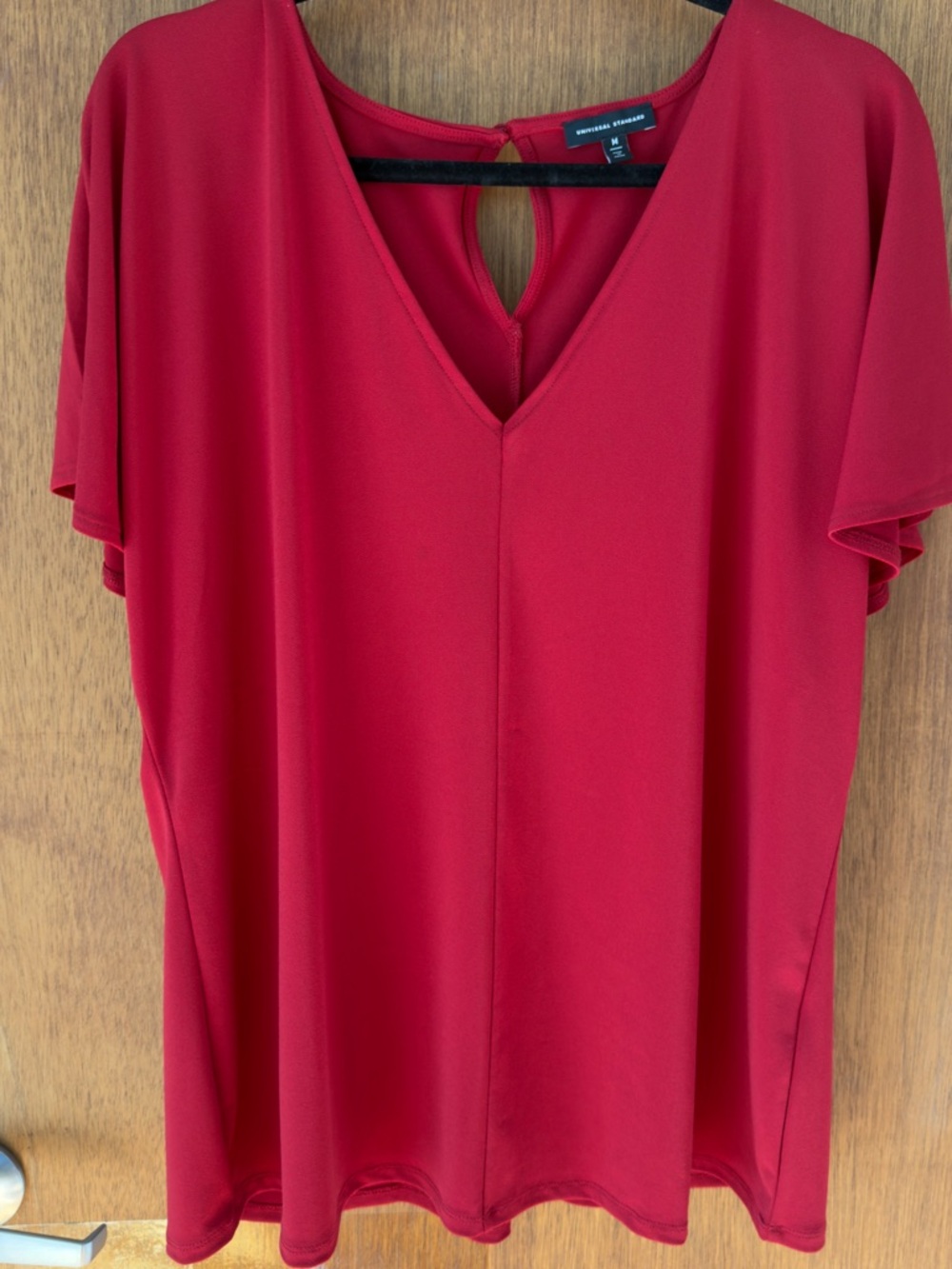 Universal Standard Landsbury Crepe Blouse with V-Neck and Flutter Sleeves
